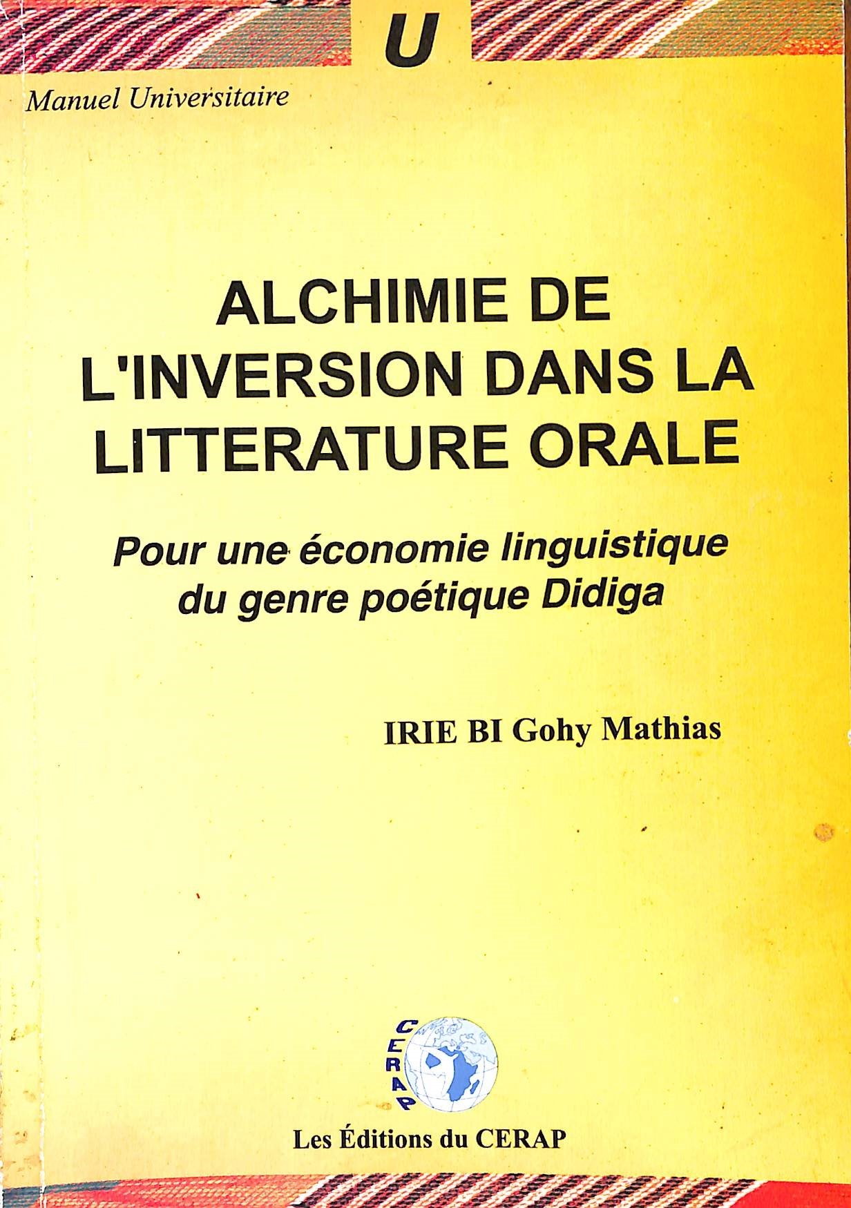 Couverture de  ALCHIMIE DE L'INVERSION DANS LA LITTERATURE ORAL