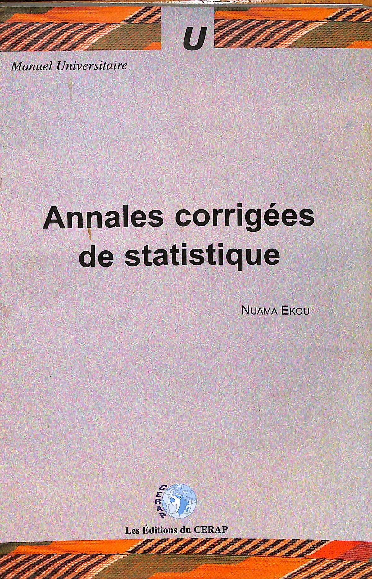 Couverture de  Annale corrigées de statistique