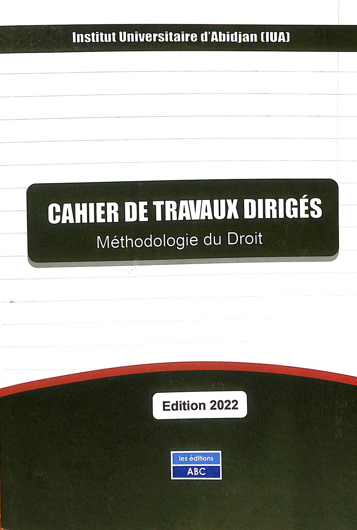 Couverture de  CAHIER DE TRAVAUX DIRIGÉS