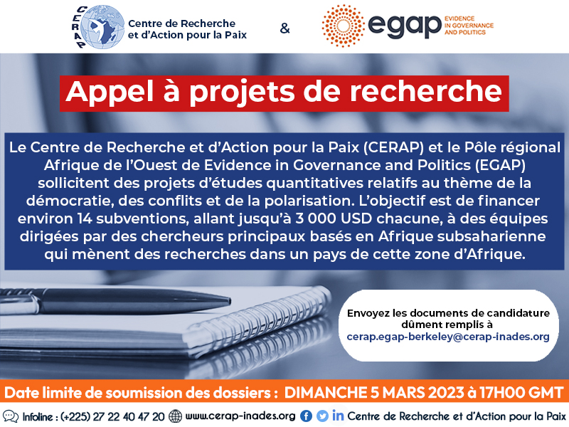 CERAP-EGAP : Appel à projets de recherche