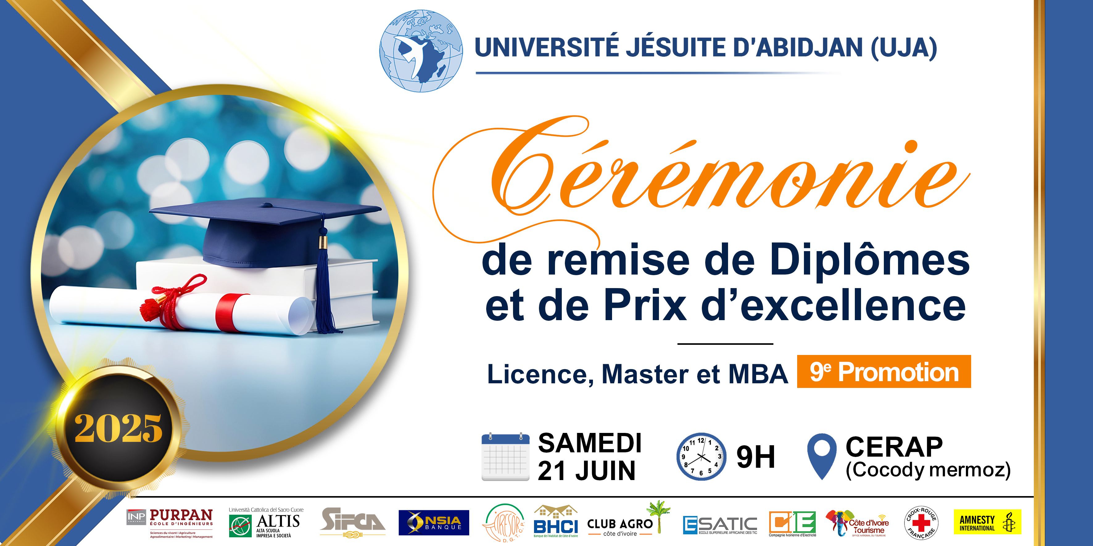 Invitation à la cérémonie de Graduation de l'UJA - Edition 2025