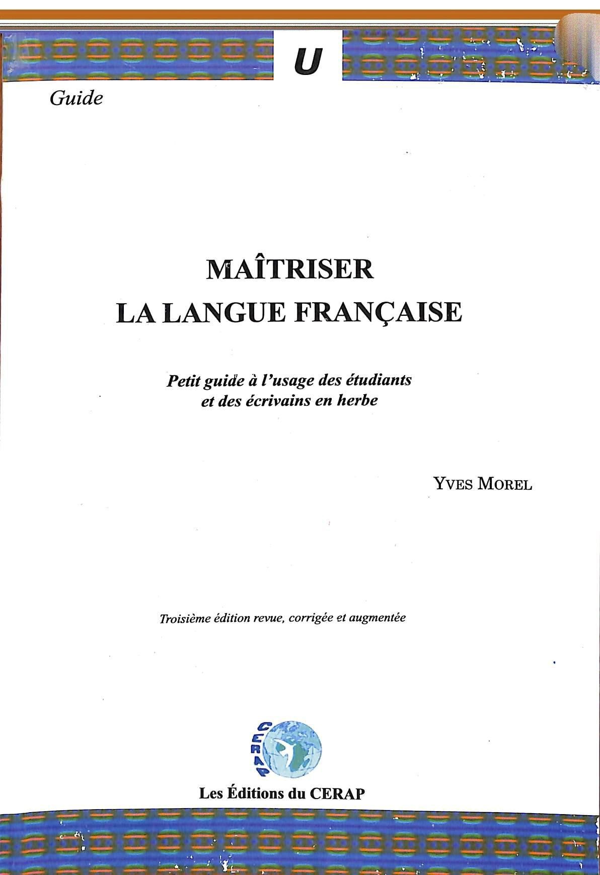 Couverture de  Maitriser la langue Française