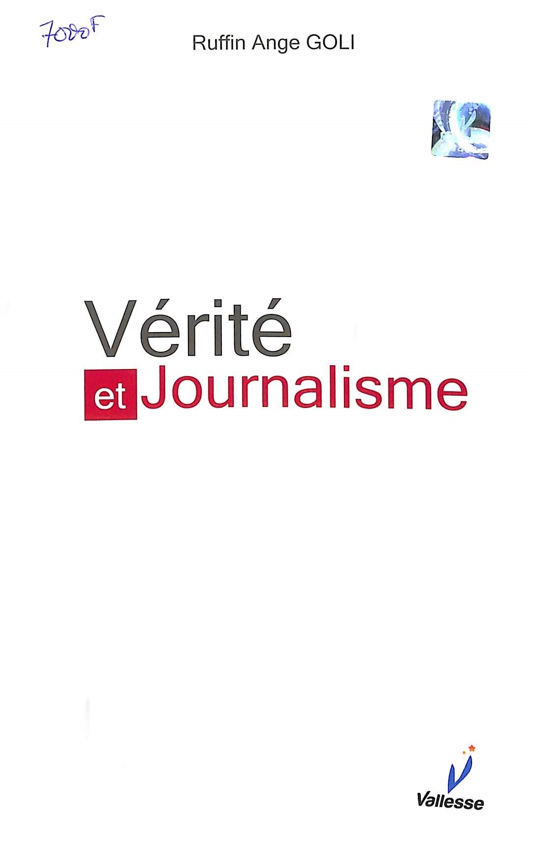 Couverture de  Vérité et Journalisme